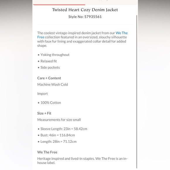 Free People We The Free Twisted Heart Cozy Oversized Sherpa Vintage Deni… - Picture 15 of 15